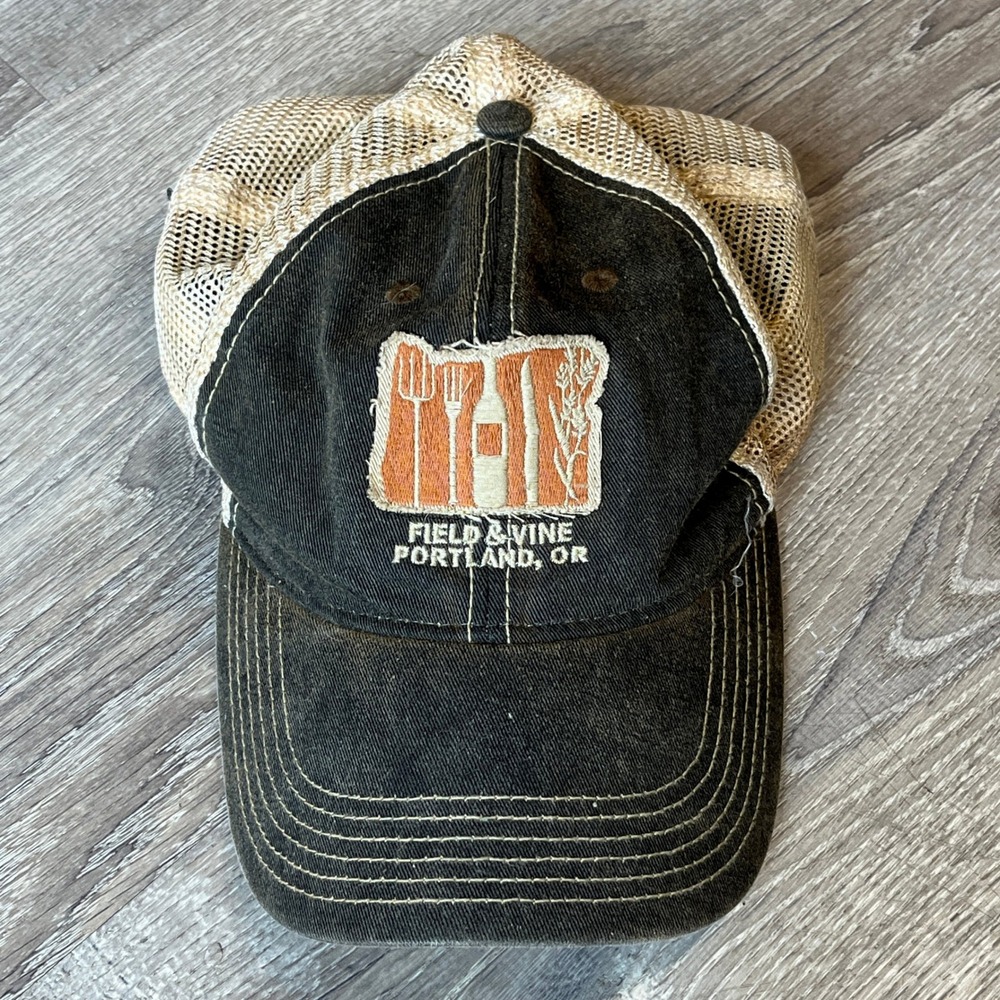 Legacy Athletic Field & Vine Portland OR Trucker Hat Black Tan Snapback Cap